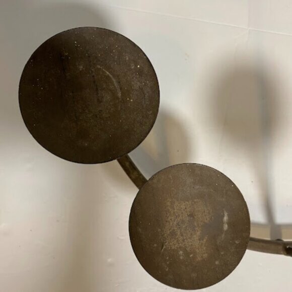 Rustic Brutalist 5-Tier Metal Curved Pillar Candle Holder –15" - Picture 6 of 9